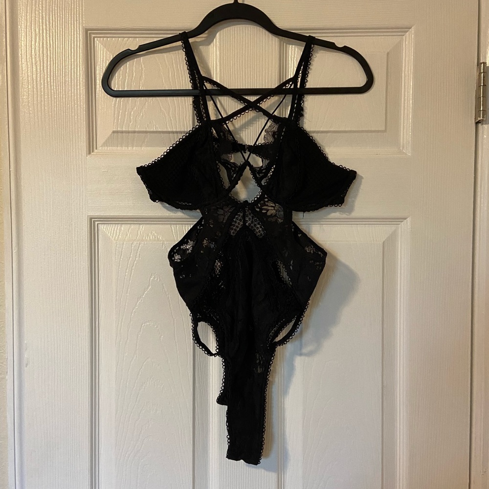 NWOT for love & lemons black skivvies lingerie bodysuit